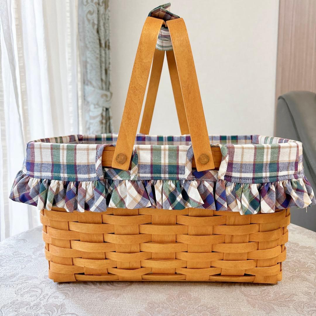 ロンガバーガー❤️バスケット❤️ミディアムマーケット❤️ハンドメイド　マドラスチェック