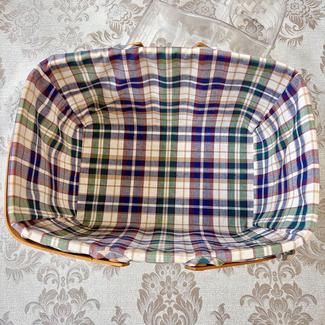 ロンガバーガー❤️バスケット❤️ミディアムマーケット❤️ハンドメイド　マドラスチェック