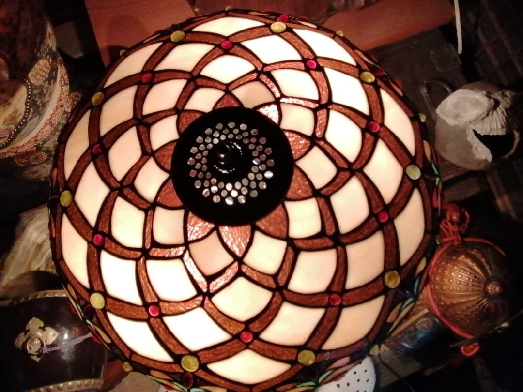 ステンドグラスランプ特大　アンティーク　骨董