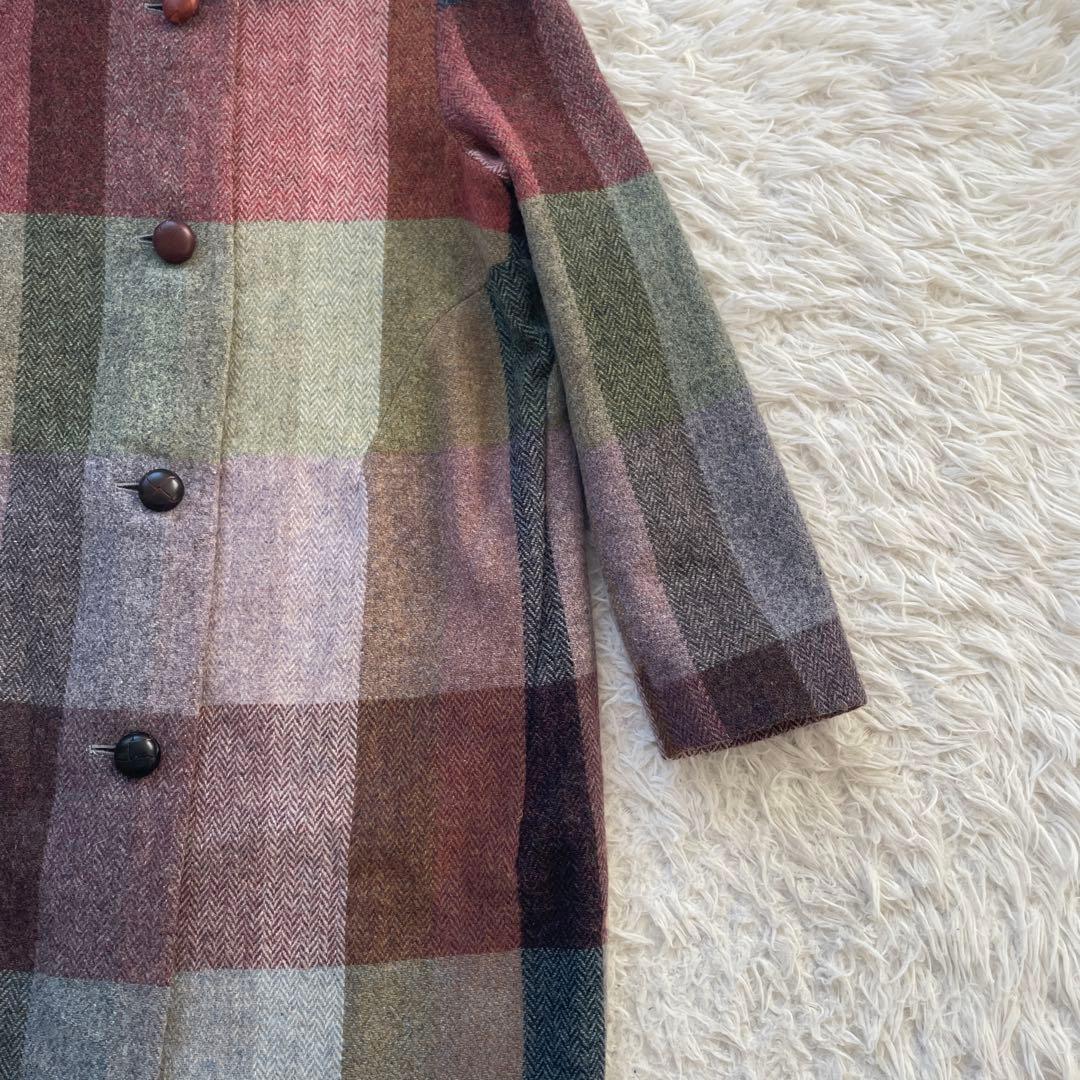 YOSHIYA KEIKO バイカラー　マルチカラー　くるみボタン　コート