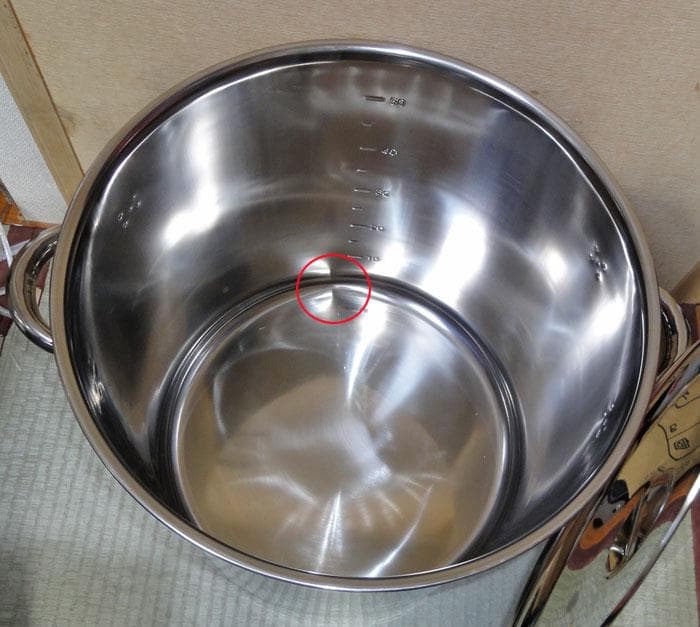 未使用　クローバー ステンレス/モリブデン 寸胴鍋(目盛付)42cm