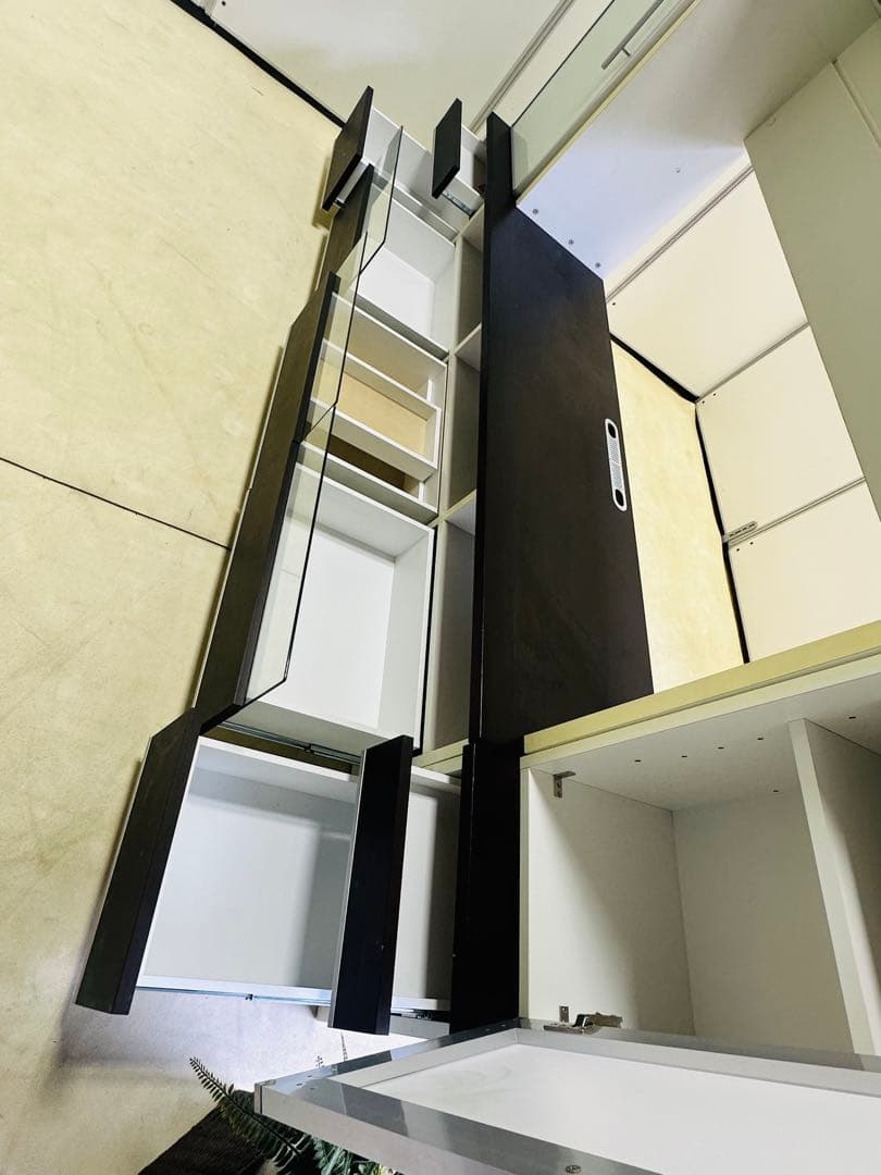 テレビ台 茶　ホワイト ガラス