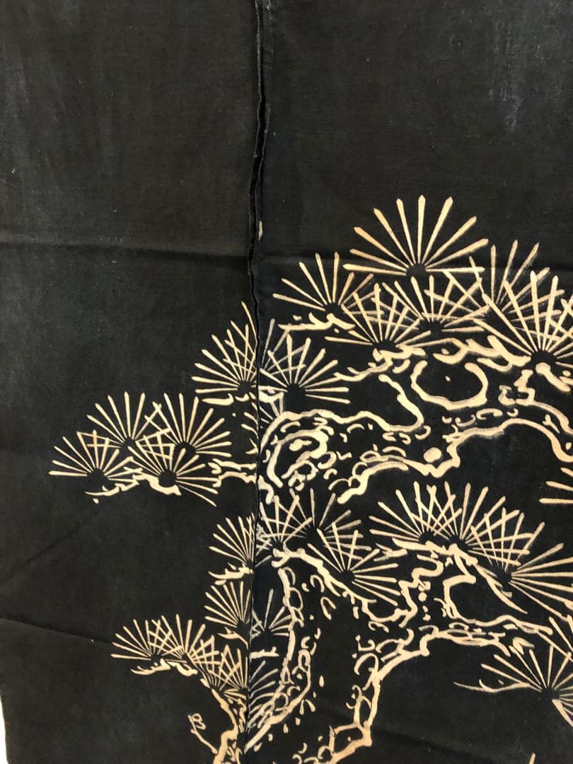 藍染 加賀のれん 時代物 木綿 古布ソ-389 三巾