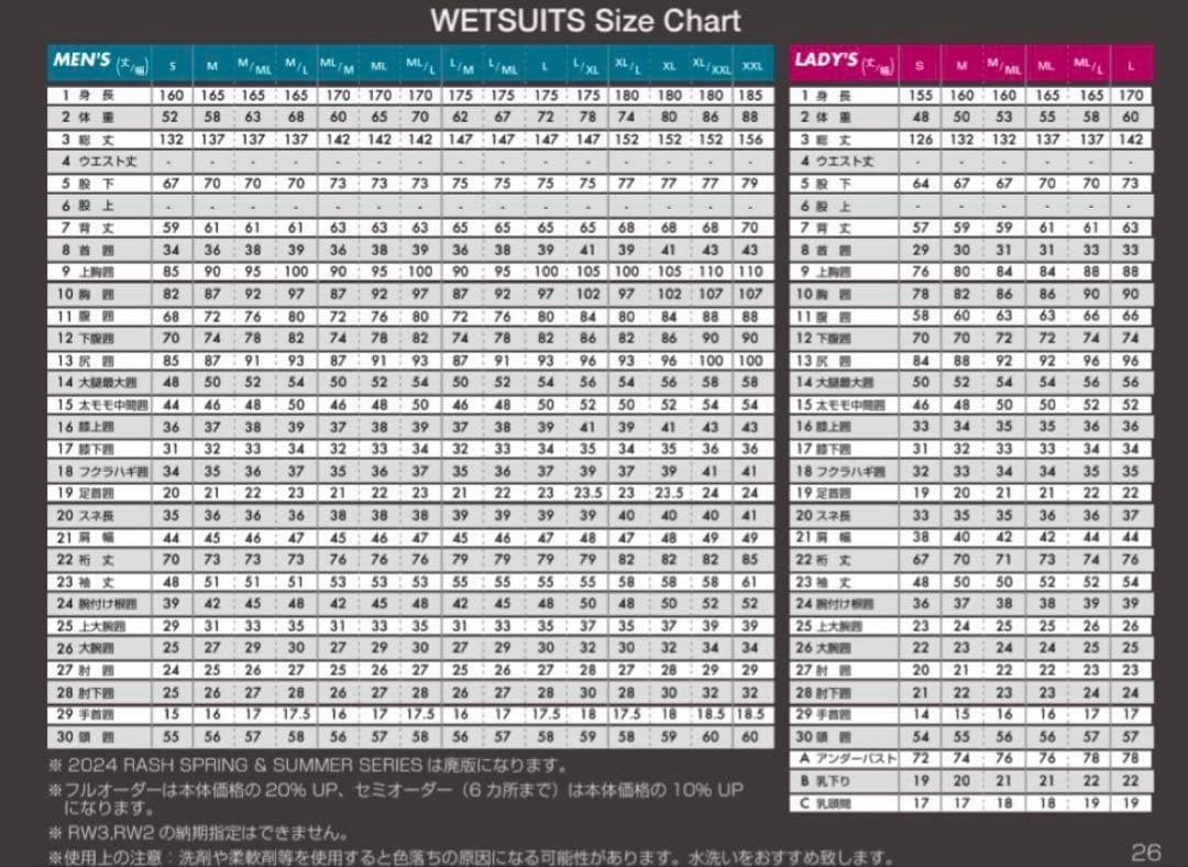 RUSH(ラッシュ)5×3mm セミドライ メンズLサイズ相当(オーダー品)