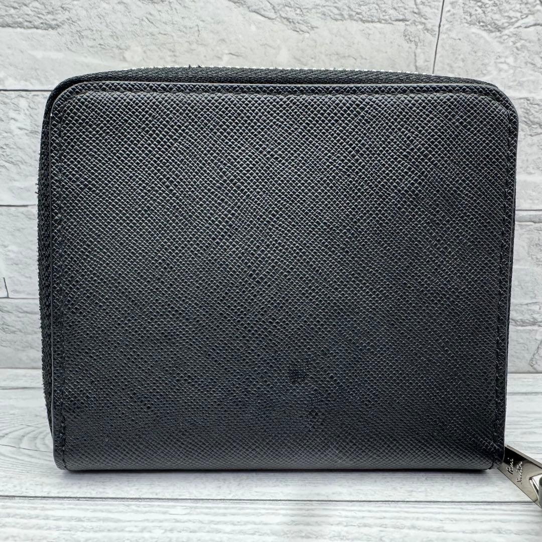 【極美品】ポールスミス バイカラー ラウンドファスナー　長財布 　ブラック