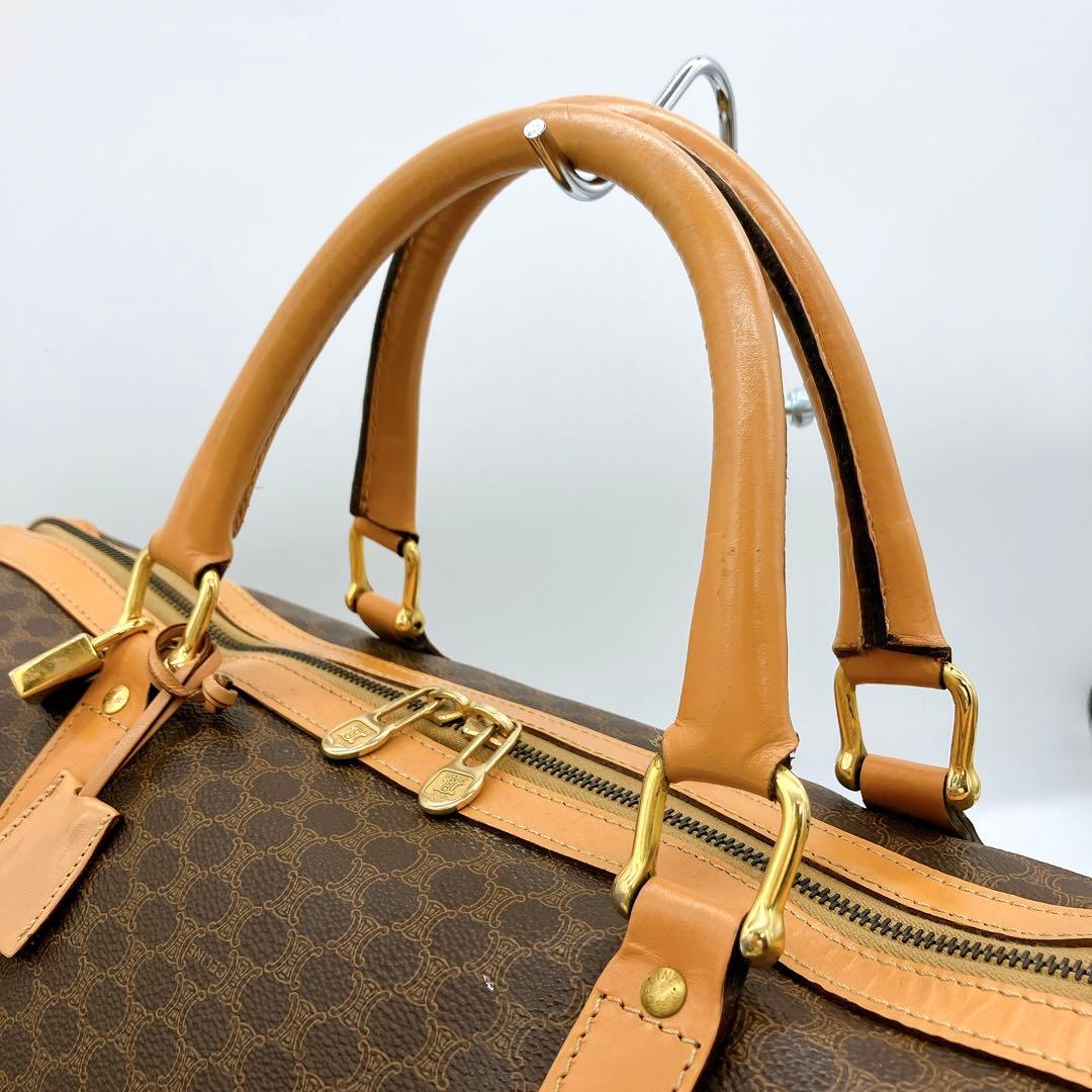 【CELINE】2wayバッグ　ボストンバッグ　マカダム柄　ゴールド金具　南京錠