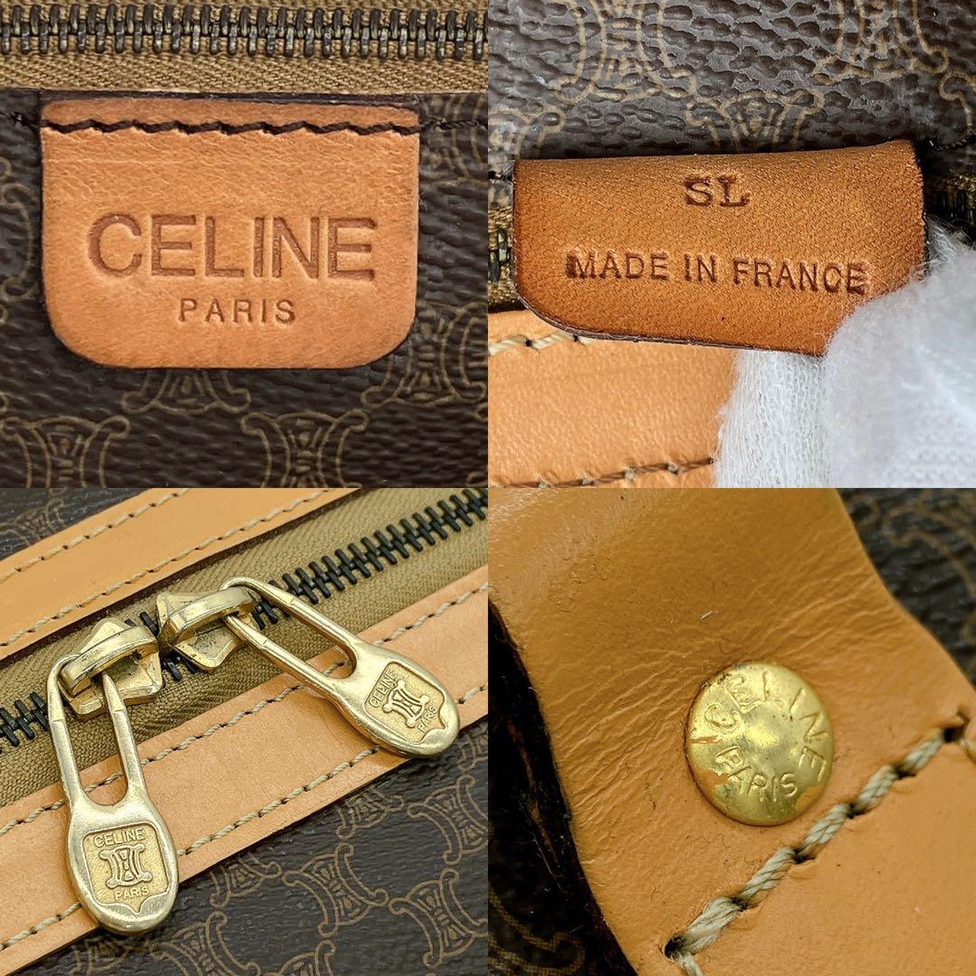 【CELINE】2wayバッグ　ボストンバッグ　マカダム柄　ゴールド金具　南京錠