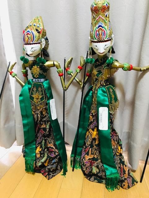 インドネシア　ワヤン人形2体（RAMA、SHINTA）