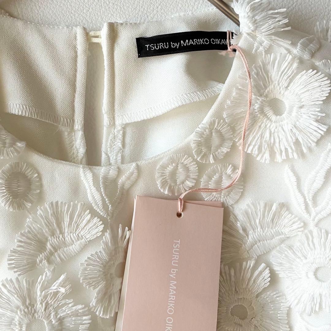 新品タグ付✨ツルバイマリコオイカワ　フラワーレースペプラムブラウス　プリマベーラ