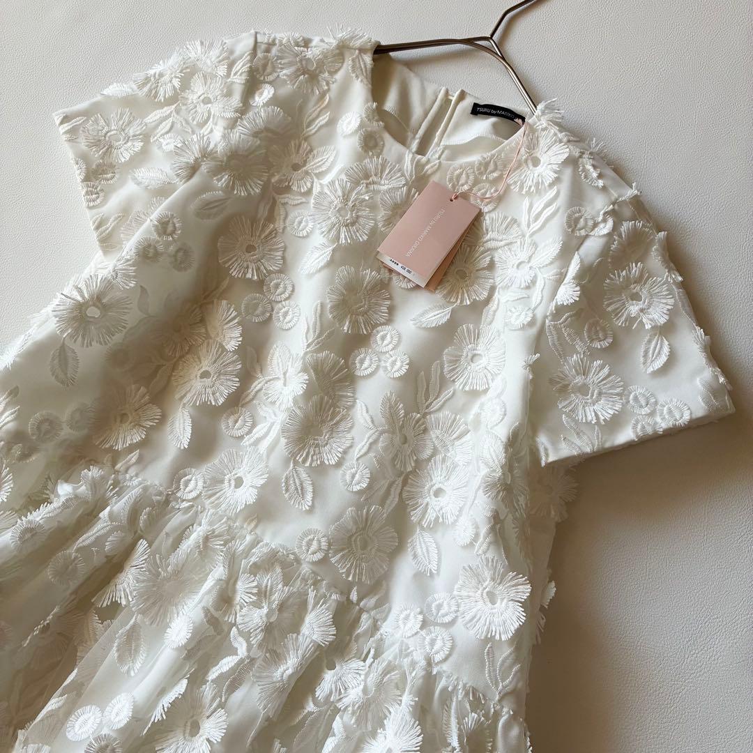 新品タグ付✨ツルバイマリコオイカワ　フラワーレースペプラムブラウス　プリマベーラ