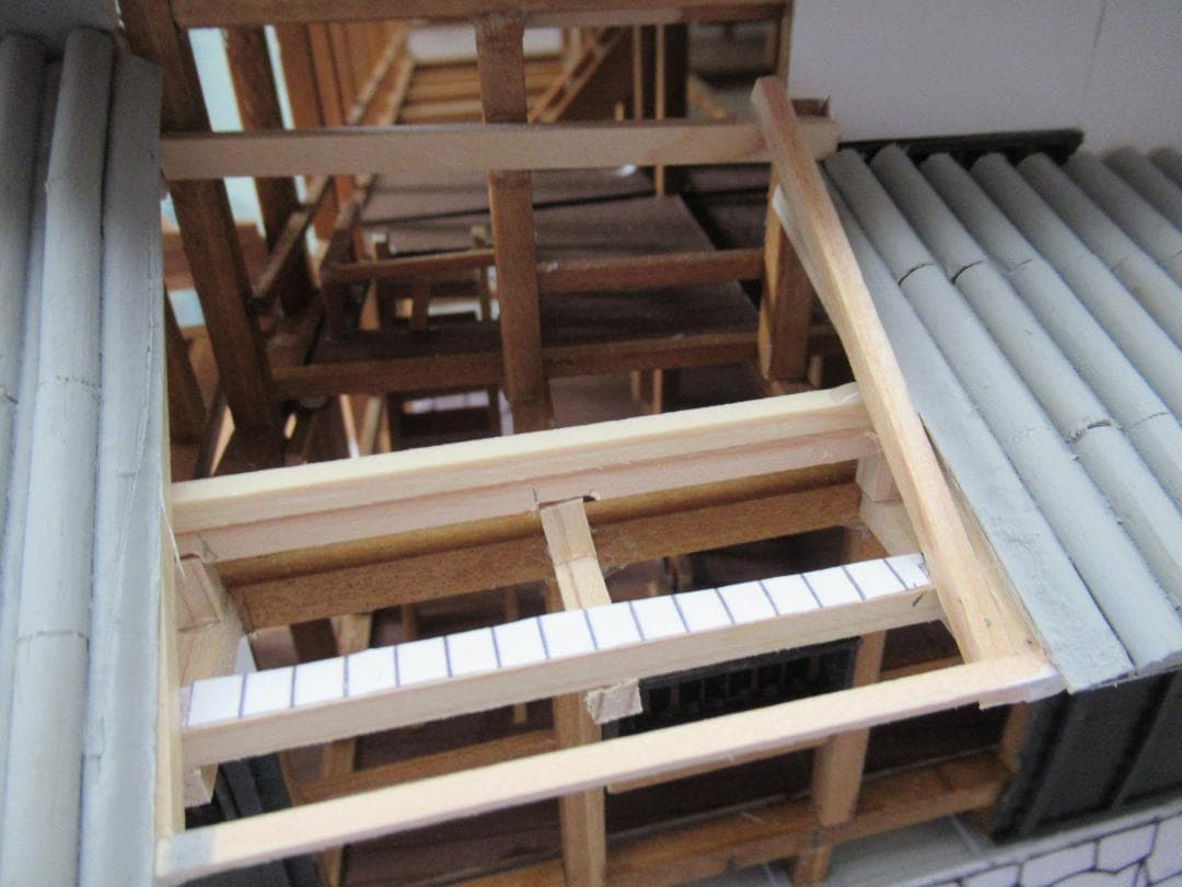 【自作品】国宝犬山城構造模型　縮尺約１／５０　高さ約５５ｃｍ