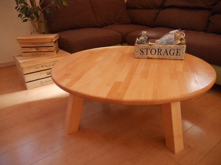 テーブル１つで映える部屋に？　ローテーブル　ダイニング　丸型　こたつ　折りたたみ