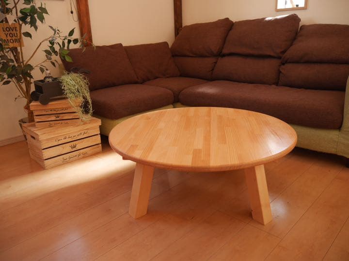 テーブル１つで映える部屋に？　ローテーブル　ダイニング　丸型　こたつ　折りたたみ