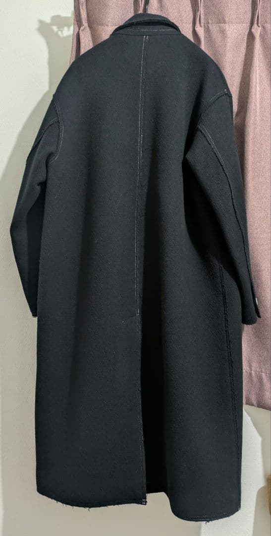 メゾンスペシャル　SUPER140Sウールカットオフステッチダブルオーバーコート