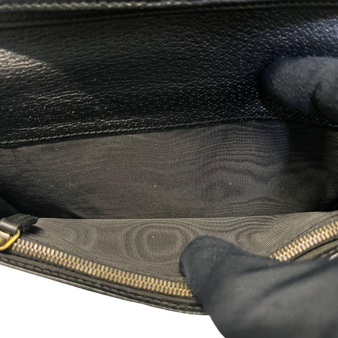 希少✨グッチ 長財布 GG ロゴ金具 マーモント レザー ブラック 黒