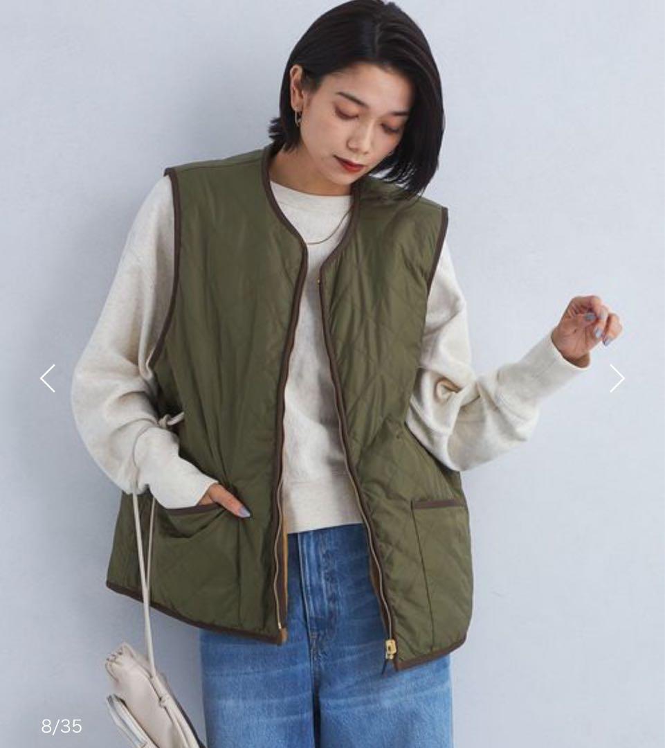 美品！別注Barbourキルティング×フェイクファー リバーシブル ベスト