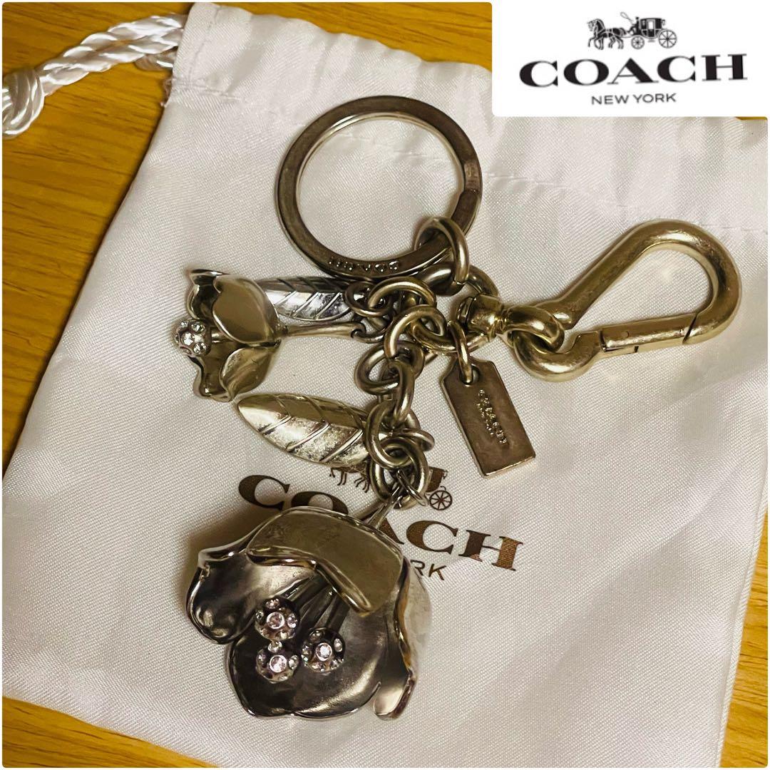 【新品】COACH ティーローズ アンティークフラワー キーホルダー キーリング