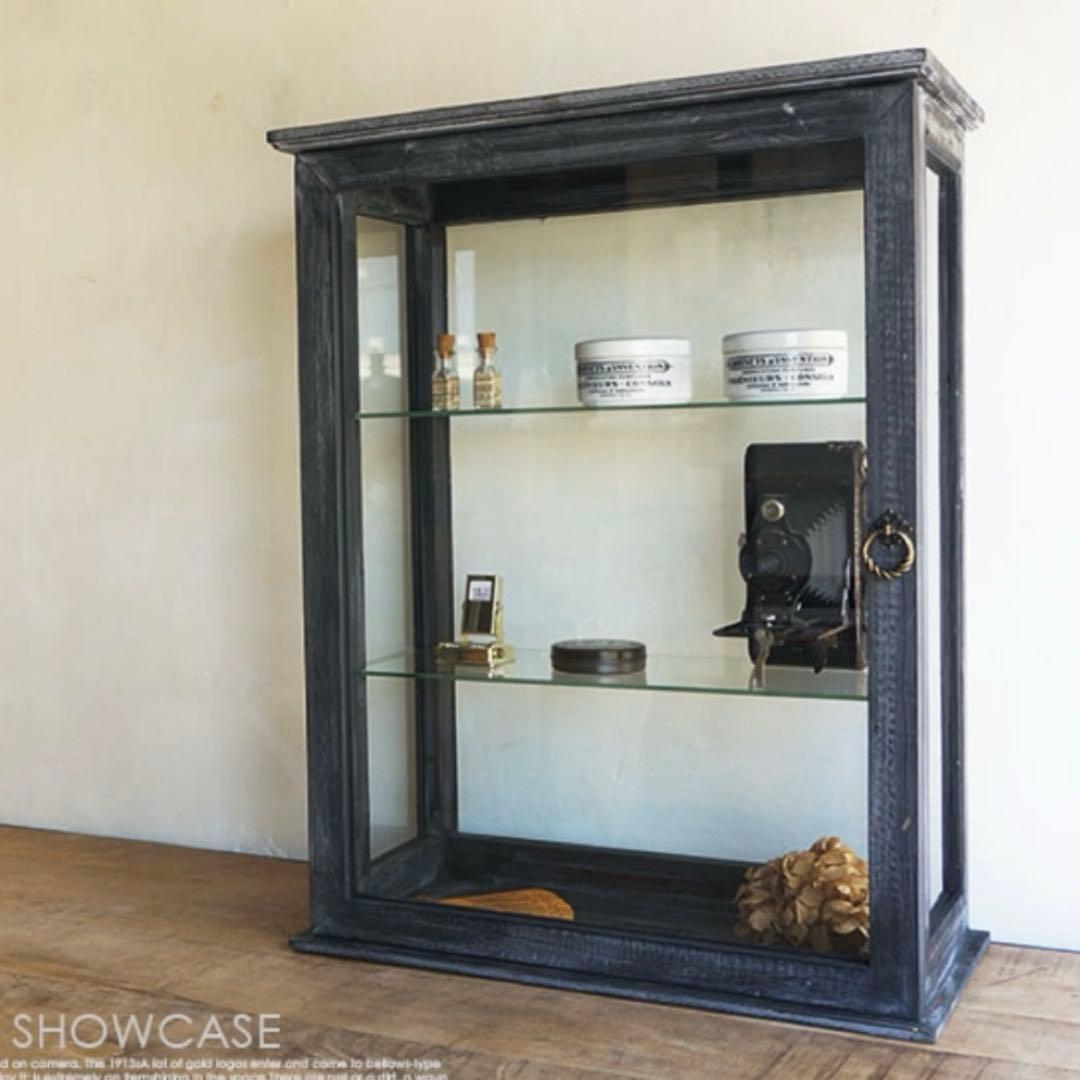 期間限定お値下げ　ガラス　ショーケース　ヴィンテージ ウッド