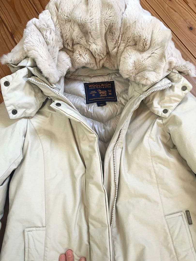 WOOLRICH ウールリッチ ホワイト ロング ダウン S