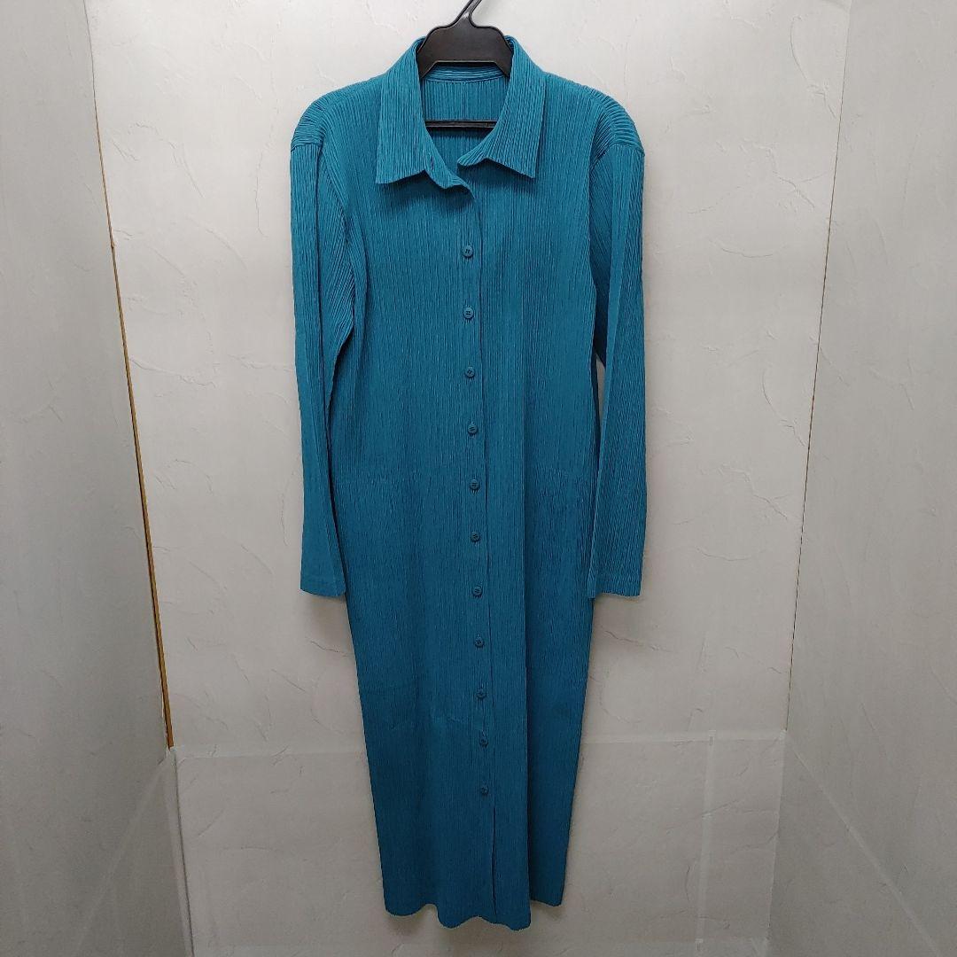 2860 イッセイミヤケ緑 ロング コート サイズ2