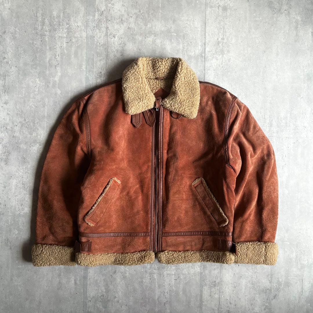 【90s vintage】B-3 フライトジャケット　スエードレザー　本革　短丈