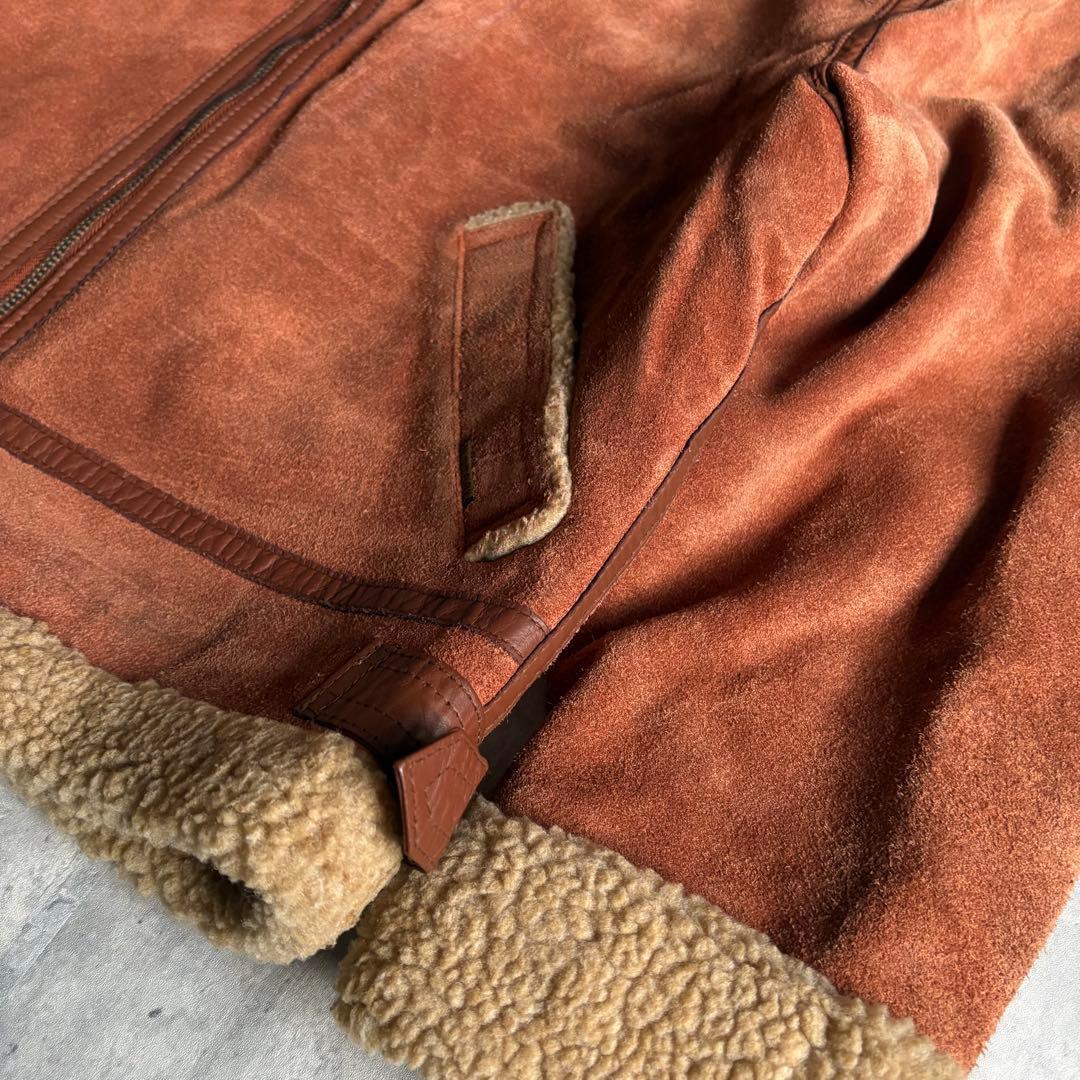 【90s vintage】B-3 フライトジャケット　スエードレザー　本革　短丈