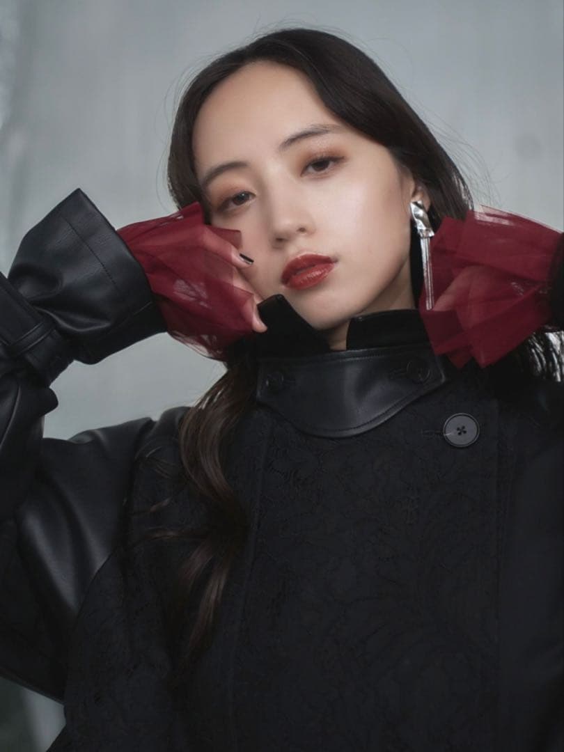 フェイクレザーイソザイトレンチコート HARE ハレ ジャケット・アウター