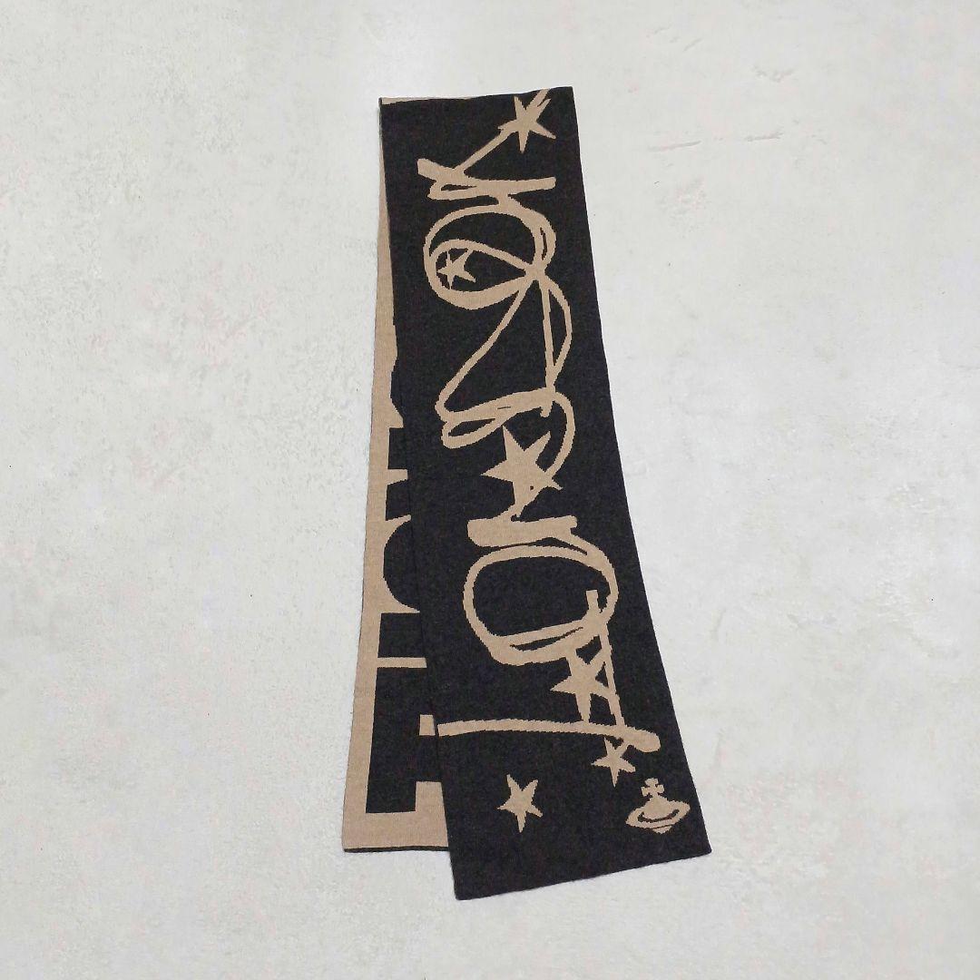 ヴィヴィアンウエストウッド　総柄　ウール　マフラー　オーヴ　イタリア製