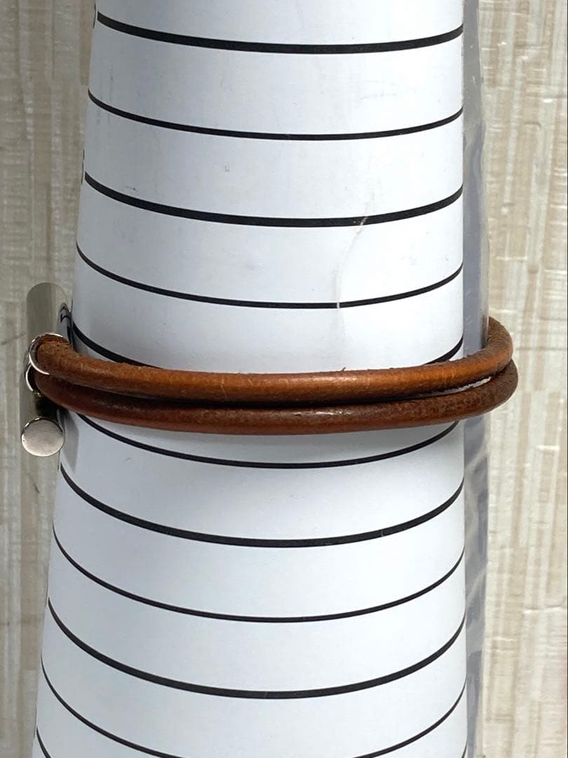 HERMES エルメス　トゥルニス　シルバー金具　2連ブレスレット　箱付き