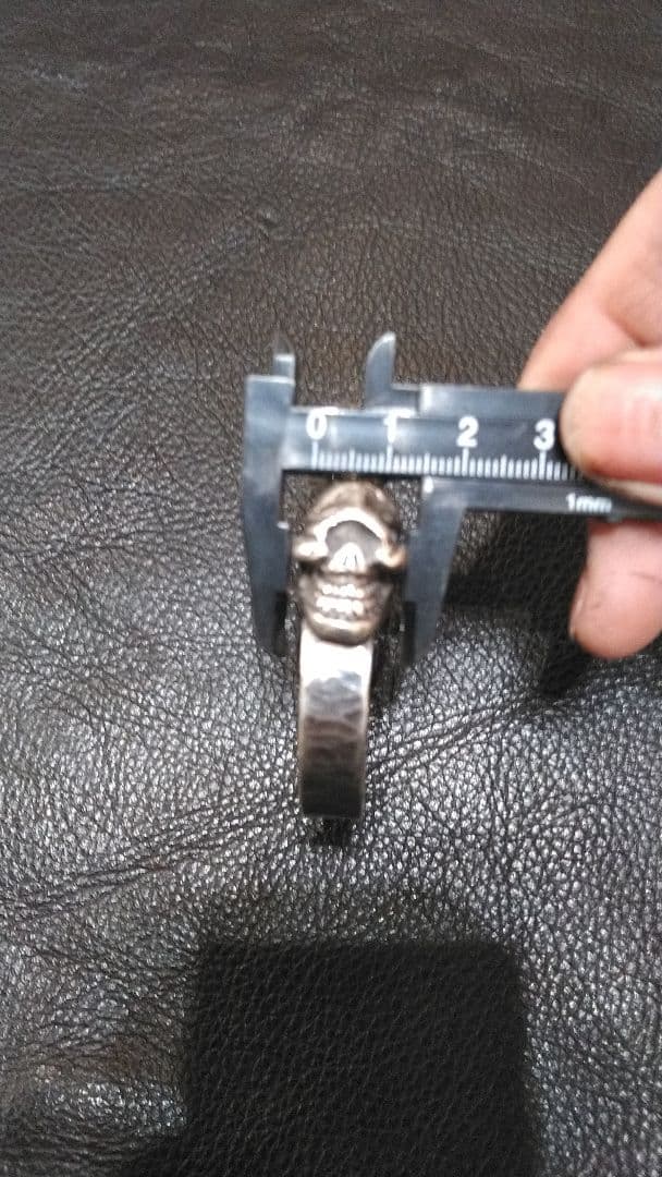 silver　ストップライト　タイプ　ダブルスカル 平打ちシルバーバングル