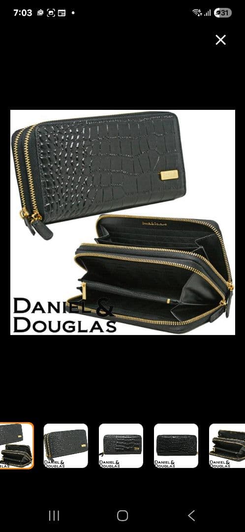 Daniel & Douglas クロコダイル型押し長財布