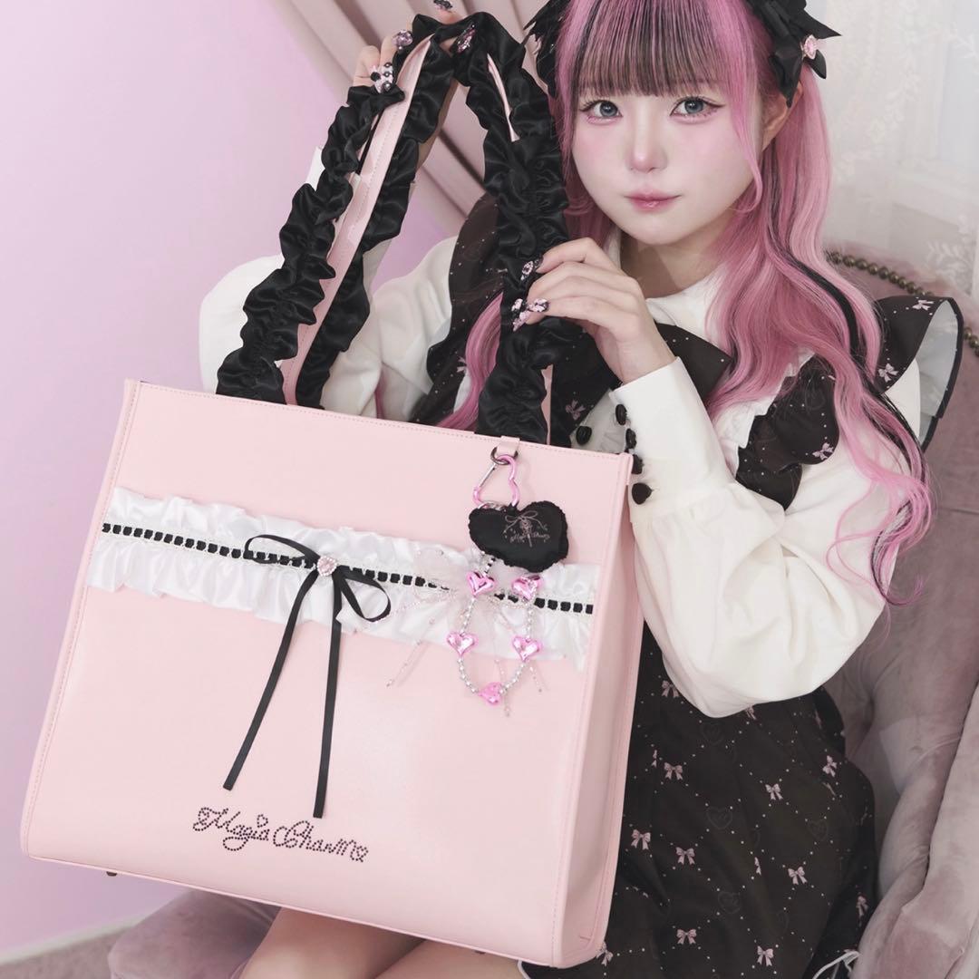 リボンフリルトートバッグ 推し活　Magia Charm ピンク　地雷　量産型