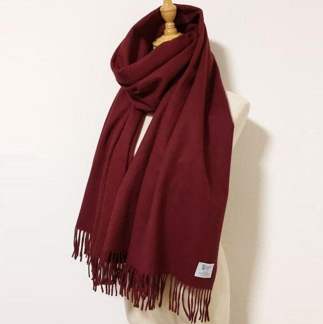 極美品★Johnstons ジョンストンズ★カシミヤ混 ストール 大判 ボルドー