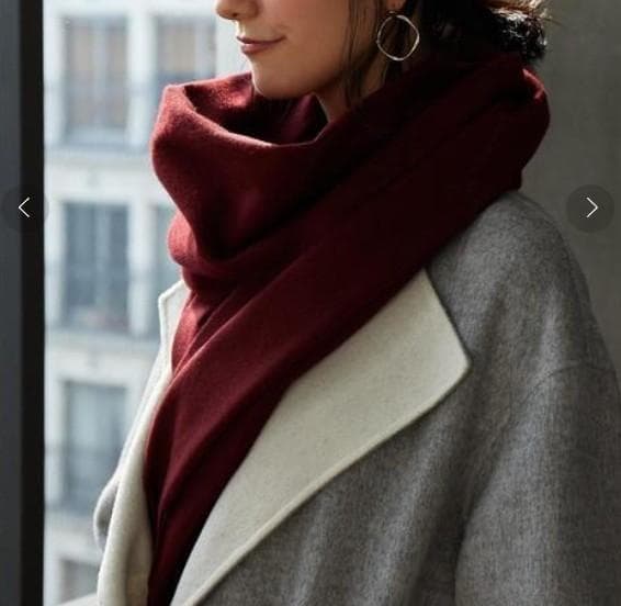 極美品★Johnstons ジョンストンズ★カシミヤ混 ストール 大判 ボルドー