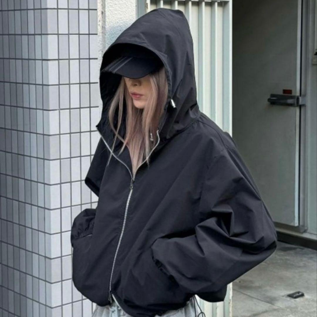 【Chikashitsu +】cropped hooded blouson