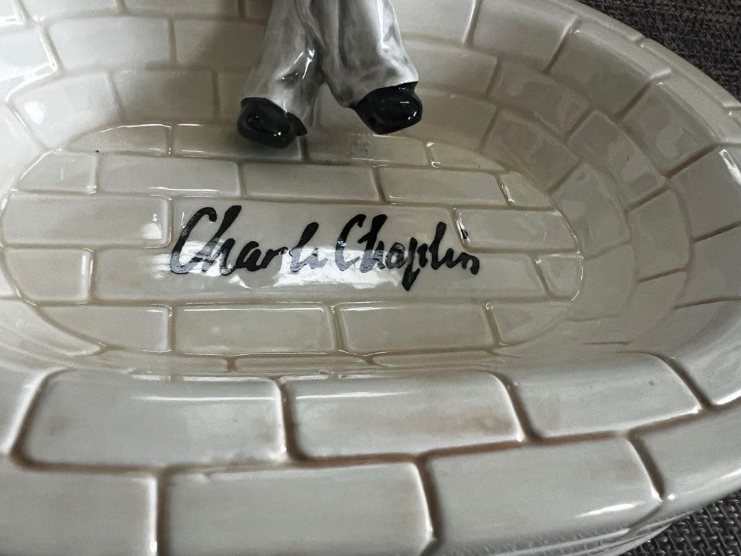 【希少】陶器製 チャールズ・チャップリン 小物置き 灰皿