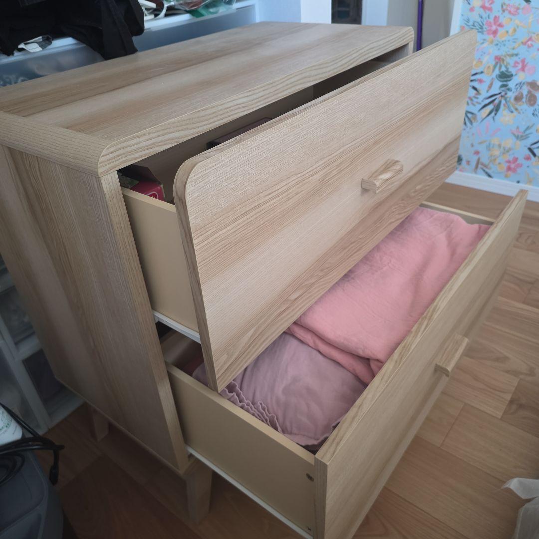 ルント 木製チェスト RU-802C(NA) W80×D40.2×H77.8cm