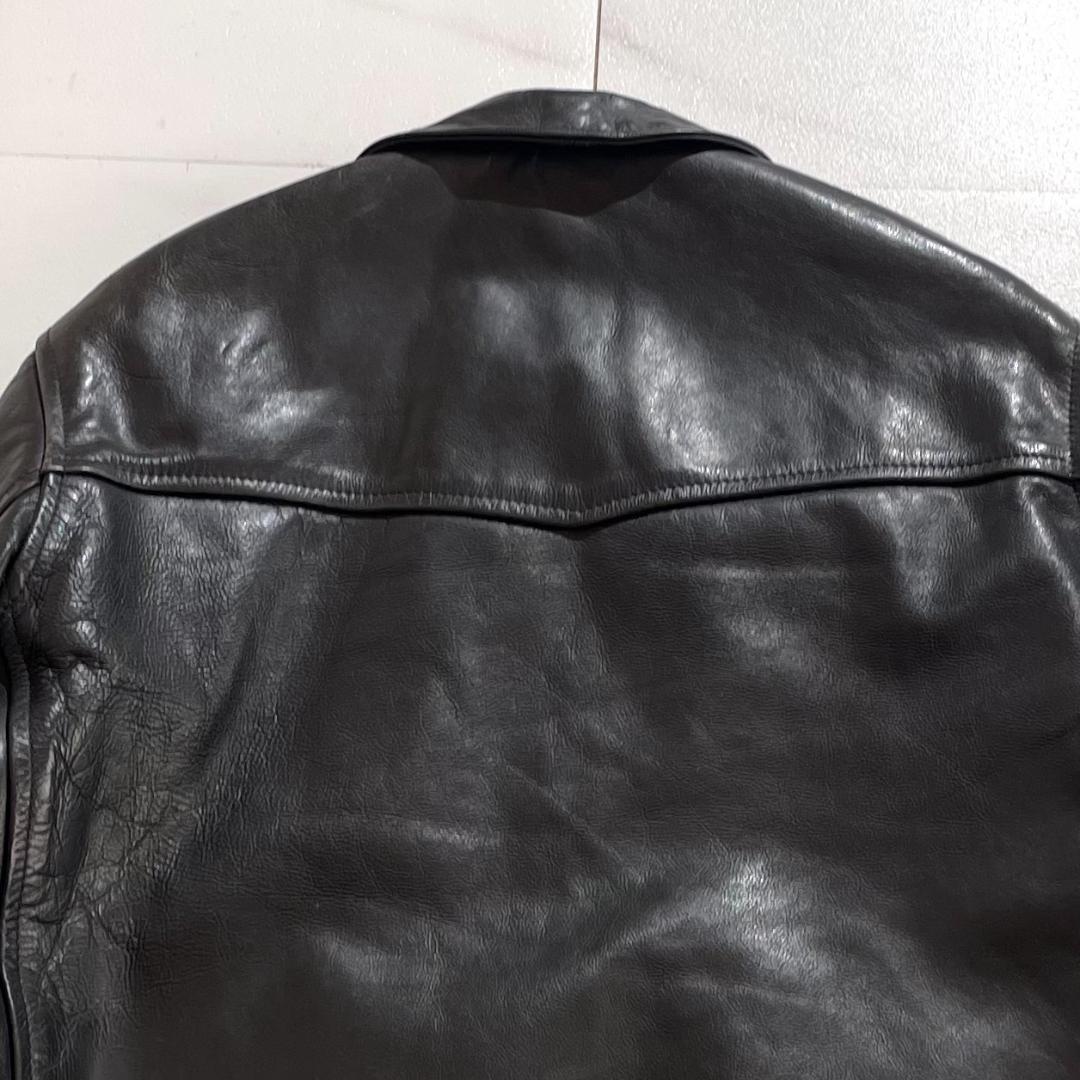 希少80s　エアロレザー　ハイウェイマン　ステアハイド　ライダース　牛革　40