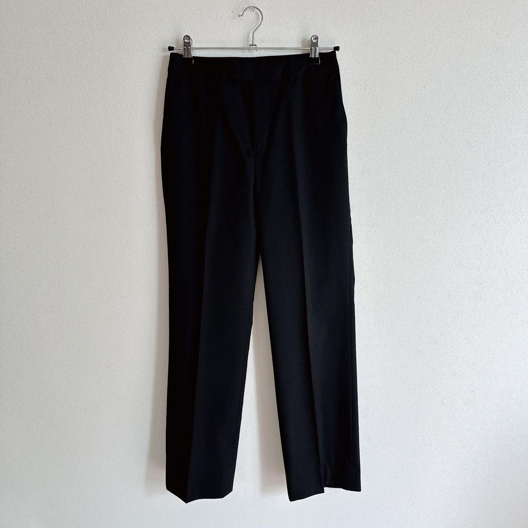 破格❤️美品❤️レディーススーツ❤️HILTON❤️ブラックストライプ❤️7号❤️パンツ