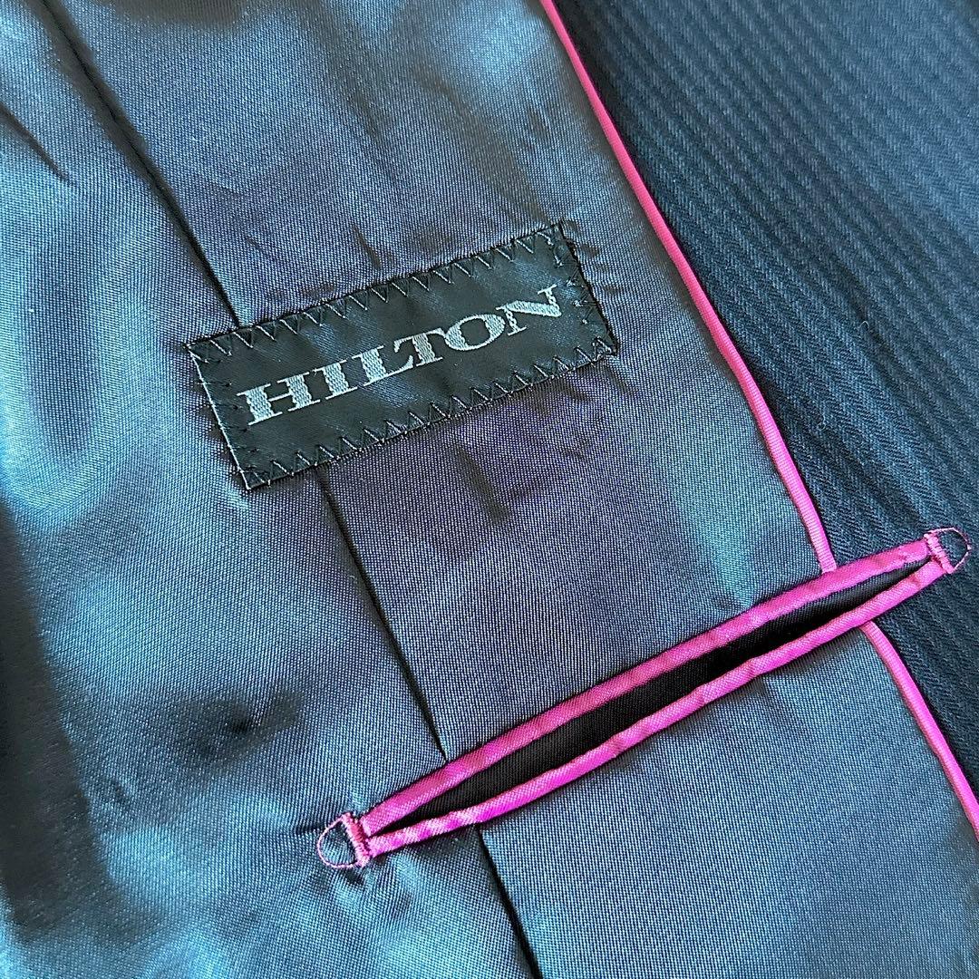 破格❤️美品❤️レディーススーツ❤️HILTON❤️ブラックストライプ❤️7号❤️パンツ