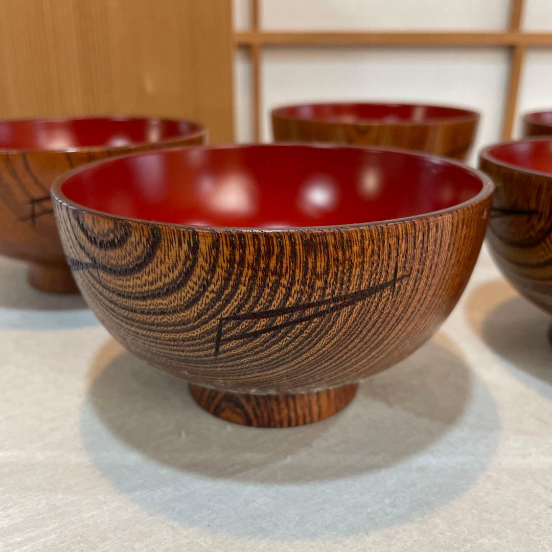 欅大和汁椀 汁椀 味噌汁碗 木箱 高級