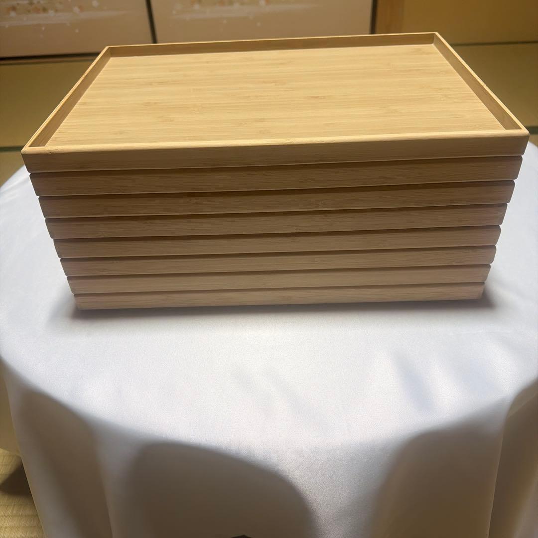 無印良品 木製角形トレー ナチュラル 8枚セット
