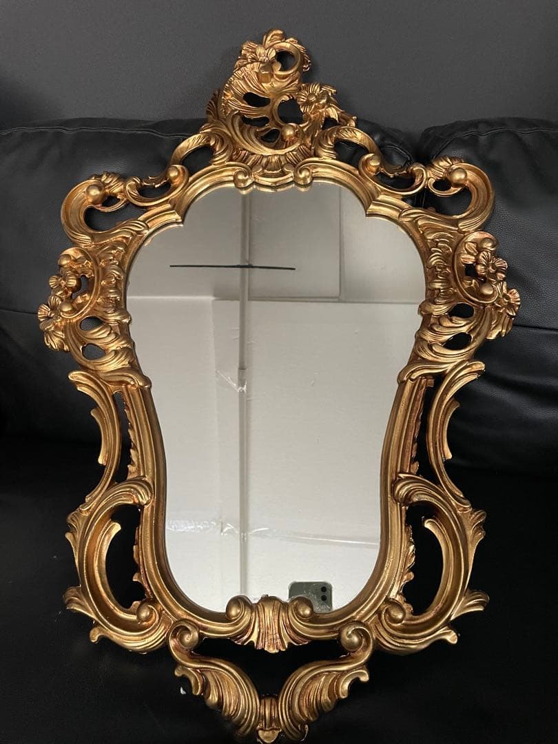 ロココ調ミラー　イタリア製 壁かけ鏡　ビンテージ