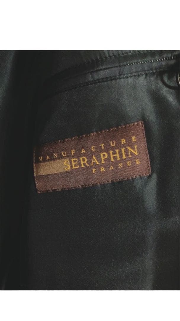 【売り切り価格】seraphin レザーフライトジャケット 黒 46 鹿革