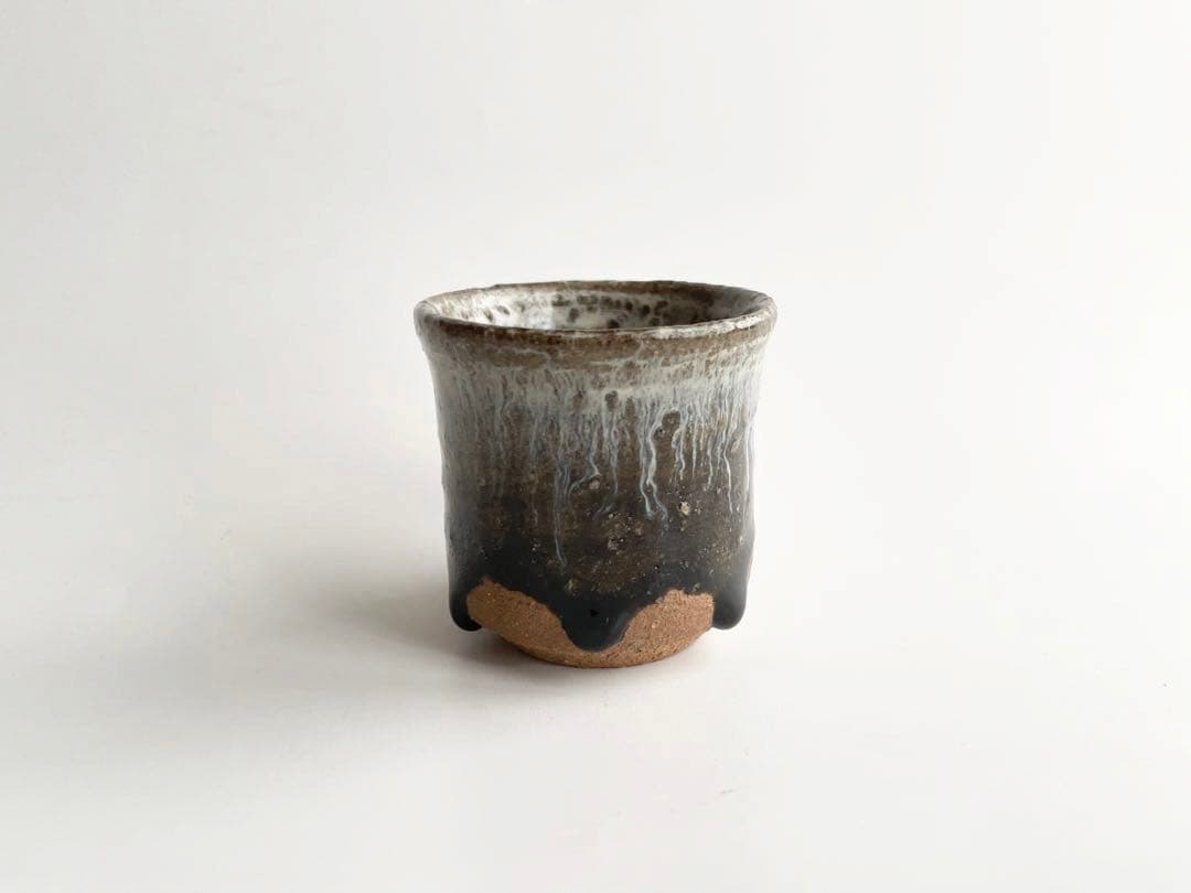 陶芸家　作家物　内村慎太郎　朝鮮唐津　盃　筒盃　ぐい呑　酒器　共箱