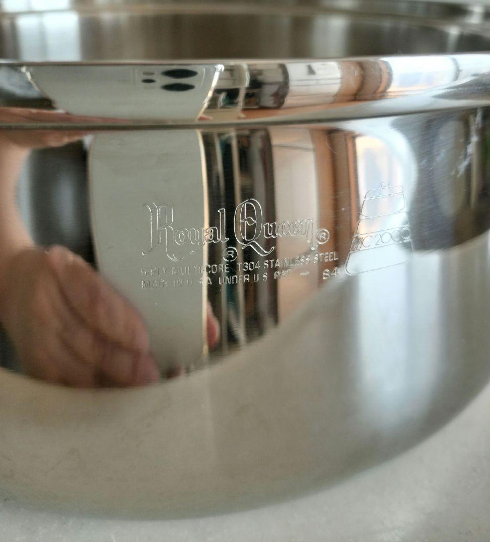 美品★ロイヤルクイーン　6コート鍋+大フライパン+スチーム　7点セット　ガス火用