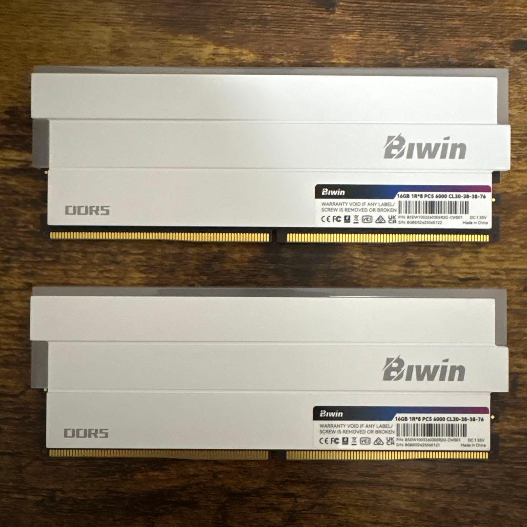 Biwin DW100 DDR5 6000MT/s 16GB×2枚
