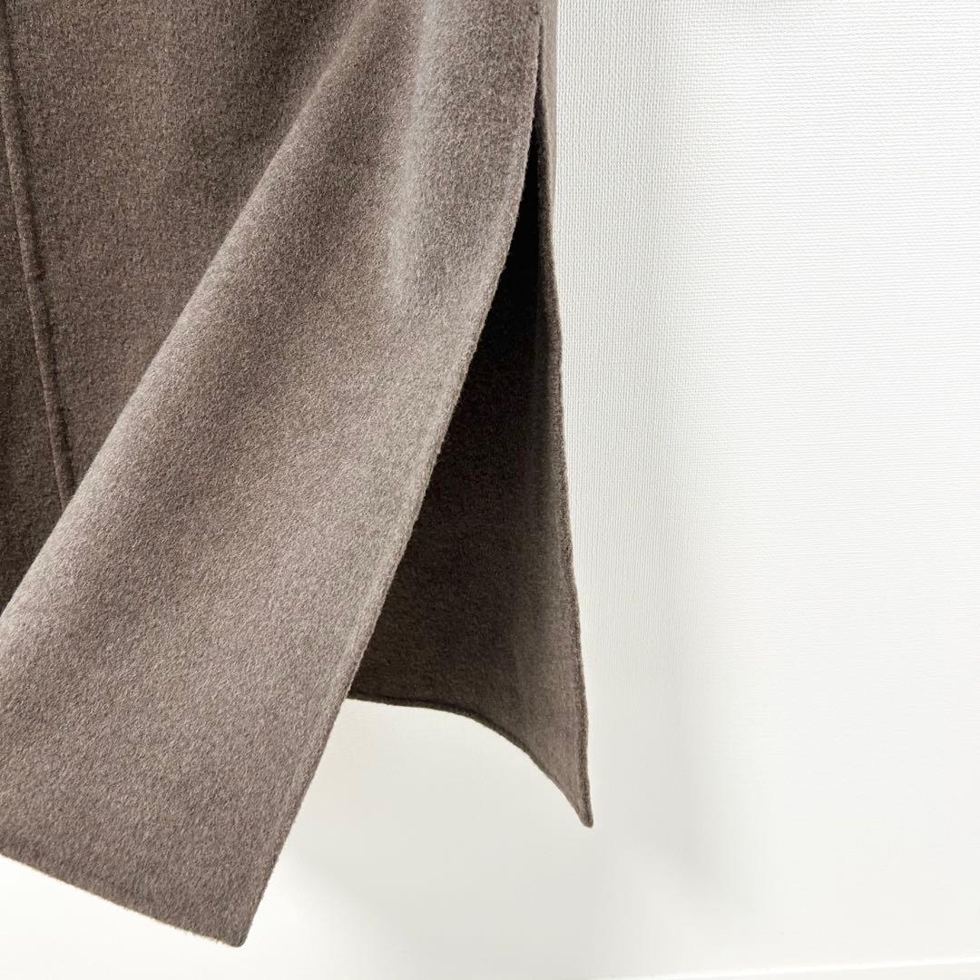 ドゥーズィエムクラス　victorian リバーロングノーカラーコート　ブラウン