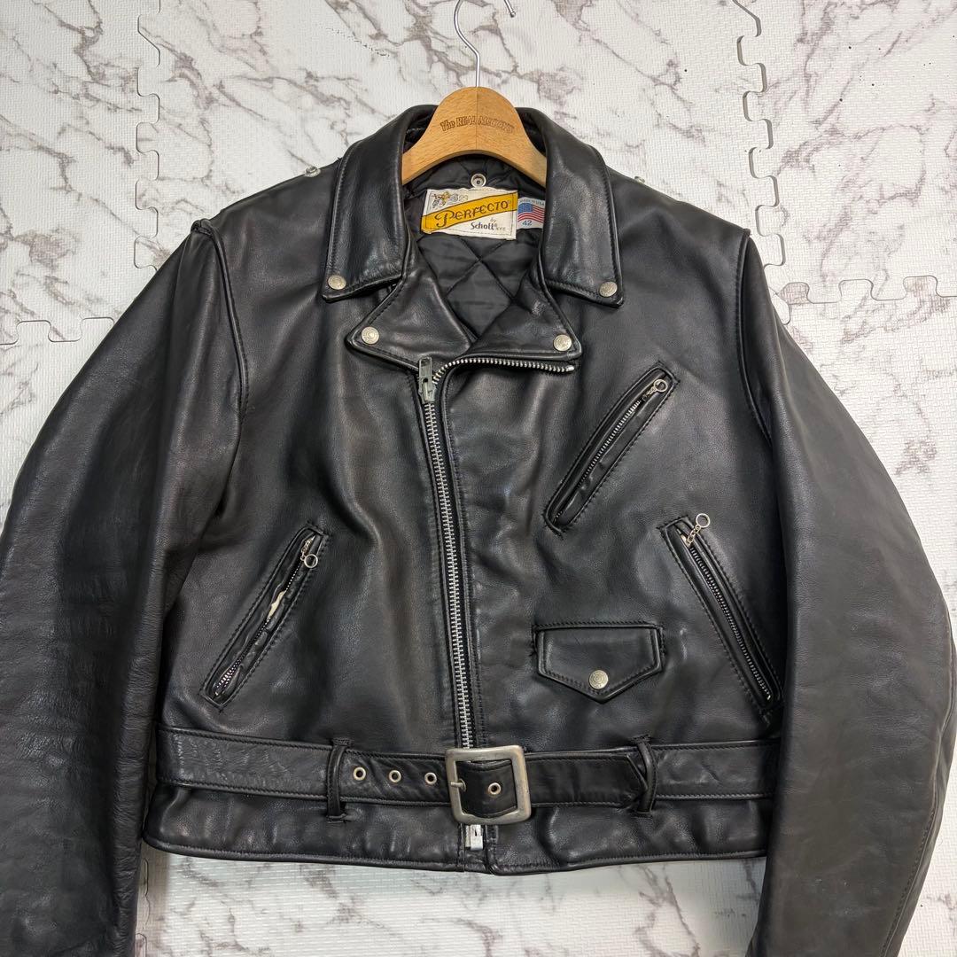 モ*ン様 奇跡の42size✨【米国製】schott ダブルライダース 618