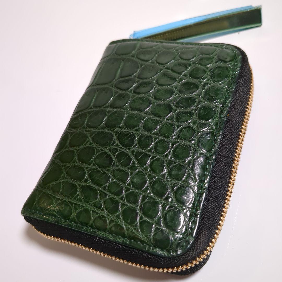 【美品】池田工芸創業80周年記念 ティラノ クロコダイル財布 王者の緑